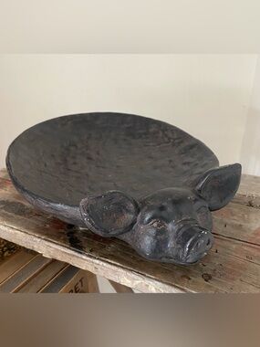 Rustic Pig Dish Farmhouse Decor Tray Primitive Kitchen Catchall